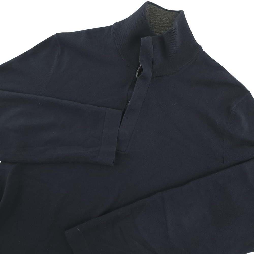 Banana Republic Sweater Mens M Blue Cotton Cashmere Mock Neck Knit Pullover